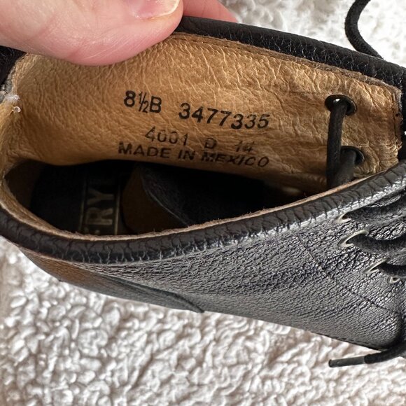 Frye Carson Lace Up Black Leather Booties - EUC - Picture 4 of 6